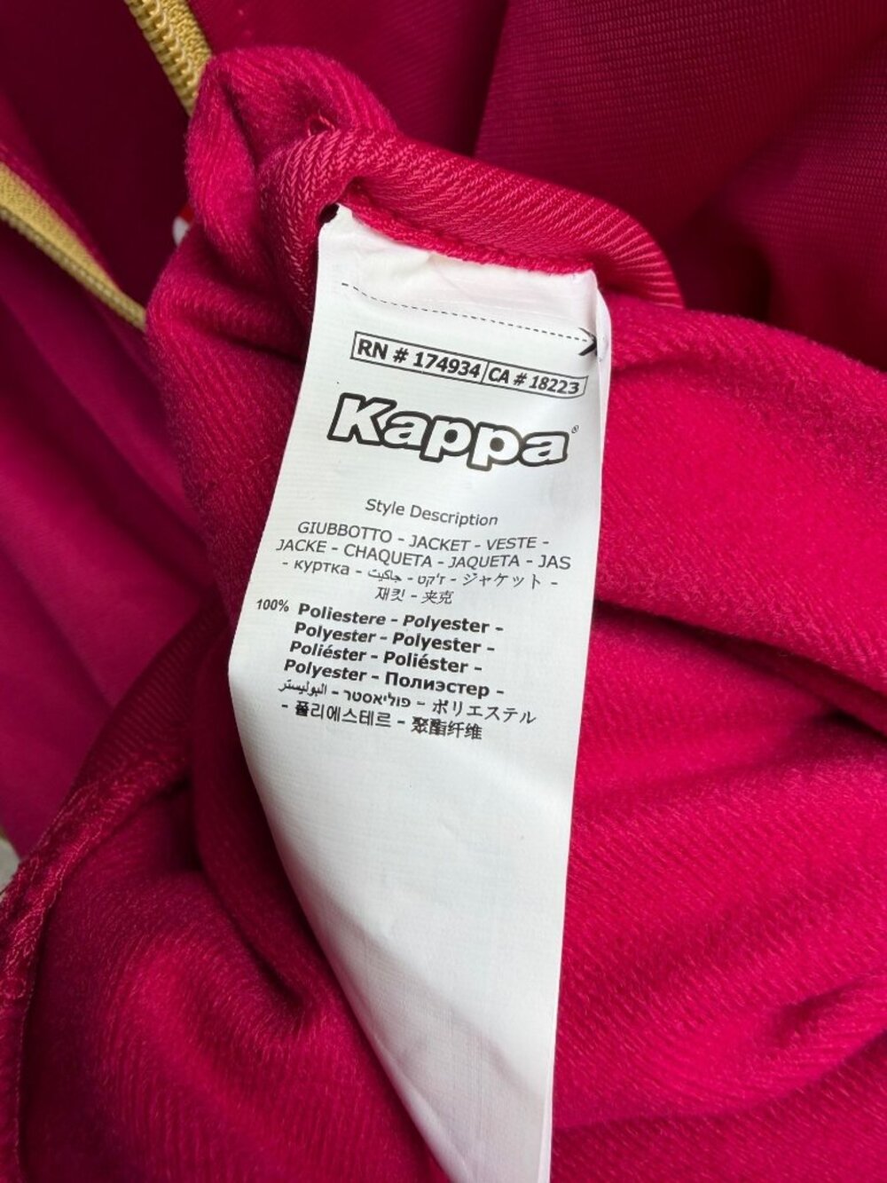 Kappa Nwt 222 Banda Long Sleeve Zip Front Regular Fit Track Jacket Size M — image 5 of 8